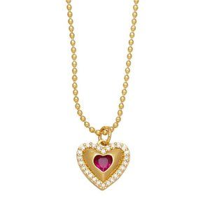 Heart Micro Inlaid Colorful Zircon Clavicle Chain Necklace